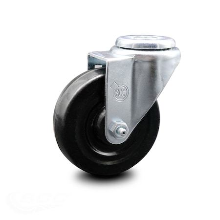 4 Inch Hard Rubber Wheel Swivel Bolt Hole Caster